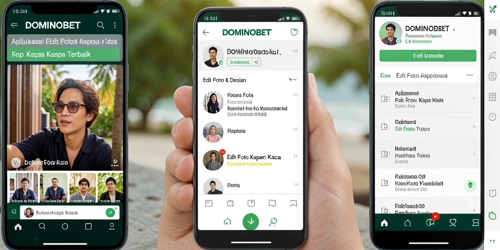 Tampilan antarmuka <strong>DOMINOBET</strong> dengan efek Edit Foto Kertas Kaca.