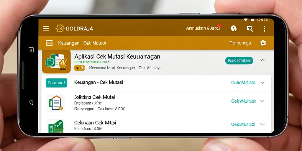 Tampilan antarmuka utama aplikasi GOLDRAJA untuk pengecekan mutasi.