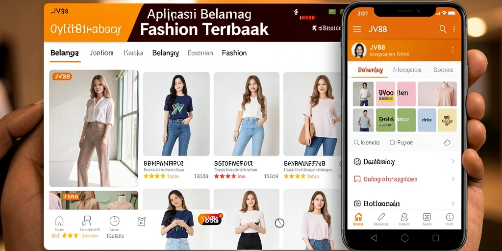 Tampilan antarmuka aplikasi JV88 yang menarik untuk belanja fashion.