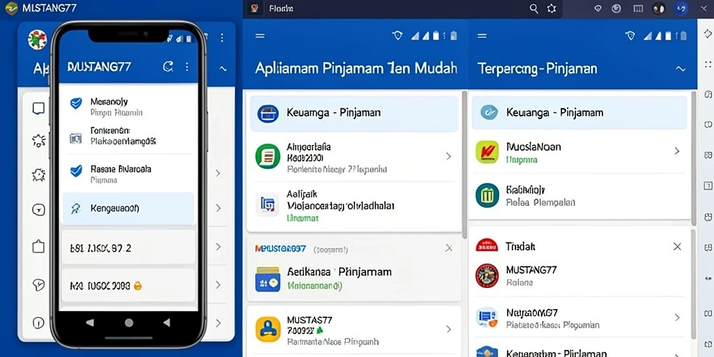 Antarmuka ramping dan fungsional aplikasi MUSTANG77 untuk pengajuan pinjaman.