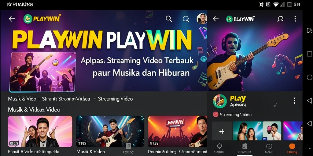 Tampilan antarmuka PLAYWIN yang menyenangkan dan fungsional untuk Streaming Video.