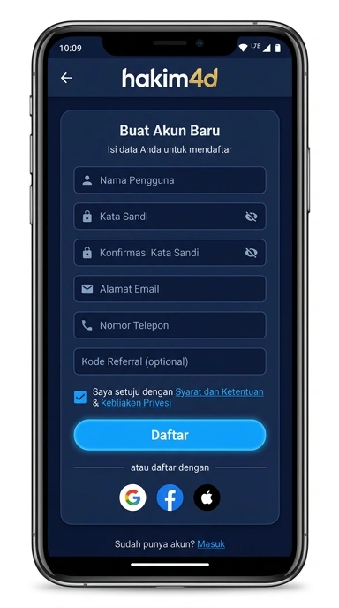 Daftar Akun Baru hakim4d Untuk Pengguna Android