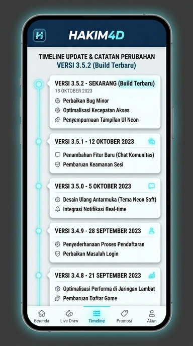 Riwayat Versi Terbaru dari hakim4d untuk Pengguna Android